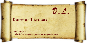 Dorner Lantos névjegykártya